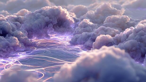 nubes y relámpago son mostrado en el cielo foto