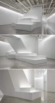 A series of photos showing different angles of a white room