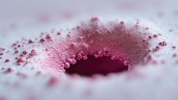 A close up of a pink bubble with bubbles photo