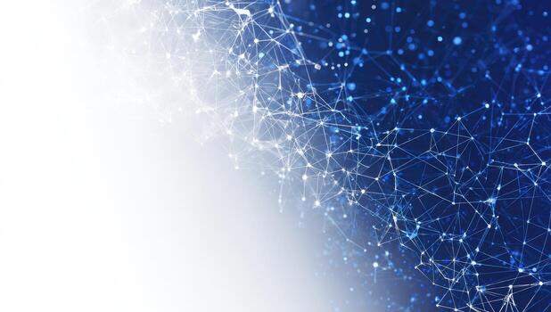 A blue background with a network of dots photo