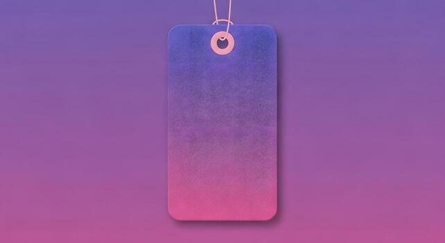 Stylish Gradient Tag with String on Vibrant Background photo