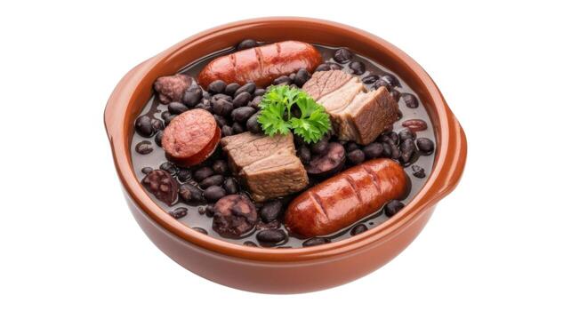 Traditional feijoada isolated on white background photo