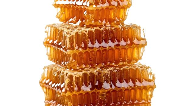 Honeycomb stack isolated on white background photo
