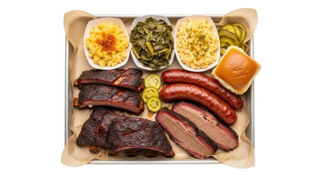 Barbecue platter isolated on white background photo