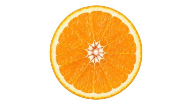 Orange slice isolated on white background, top view photo