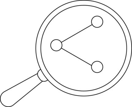 magnifying glass icon and share button icon with white background vector