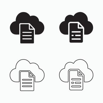 nube documento sincronizar sólido datos transferir paquete vector
