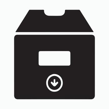 archivo caja sólido documento envase icono vector