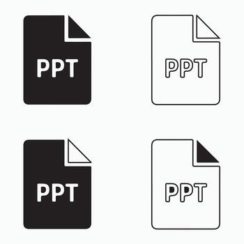 PPT File Icon Solid Icons File Collection vector