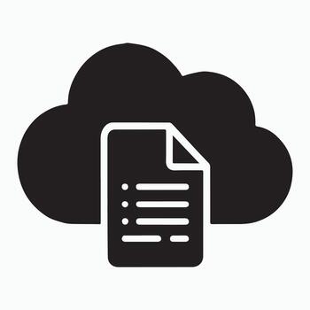 nube documento sincronizar sólido archivo transferir icono vector