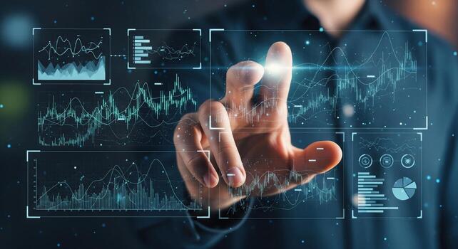 Interactive Data Analysis with Touchscreen Interface and Financial Charts. photo