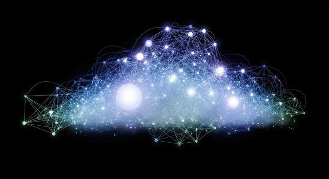 Futuristic Cloud Computing Technology with Abstract Network Connections. photo