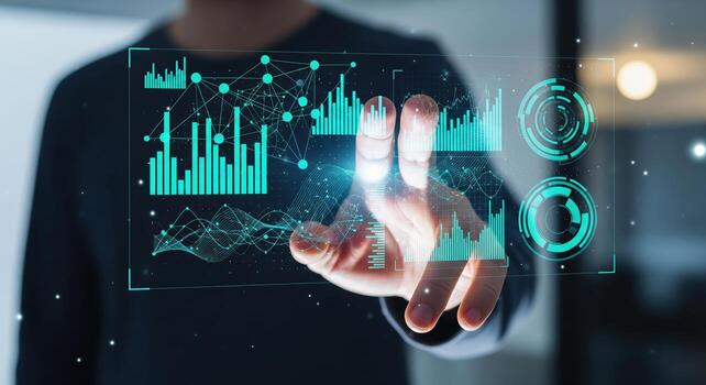 Futuristic Data Analysis and Technology Interface. photo