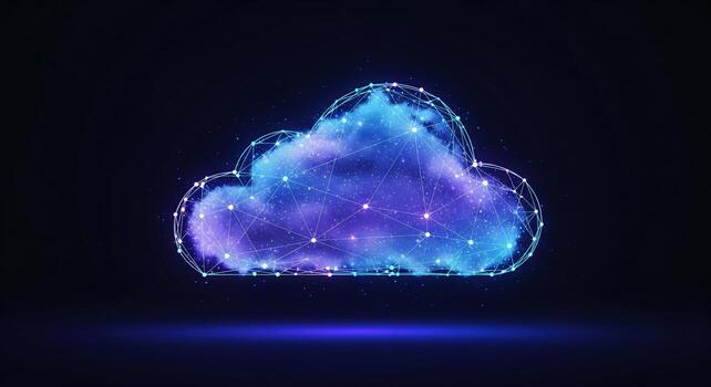 Digital Cloud Network Connection and Data Storage. photo