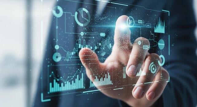 Data Analysis Interactive Digital Interface. photo