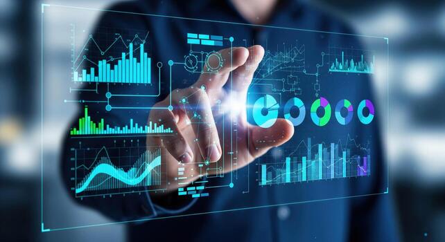Data Analysis Interactive Charts Graphs. photo
