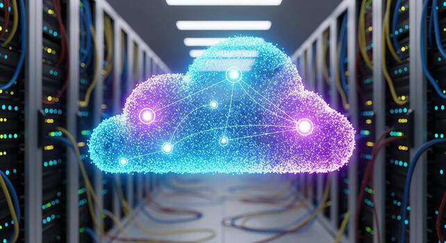 Cloud Computing Data Center Technology Concept. photo
