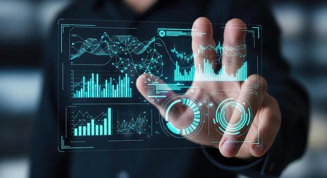 Advanced Business Analytics on a Futuristic Holographic Interface photo