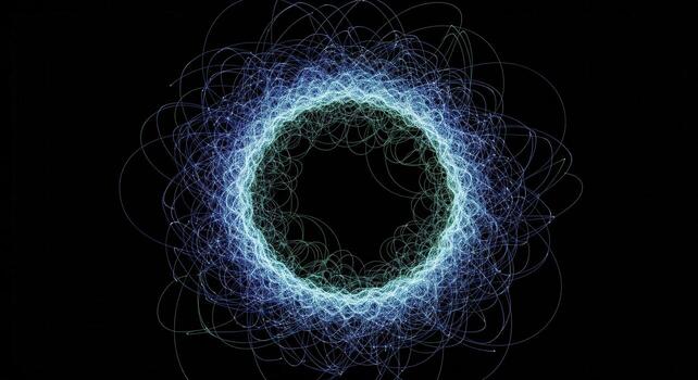 Abstract Light Trails Circle Design photo
