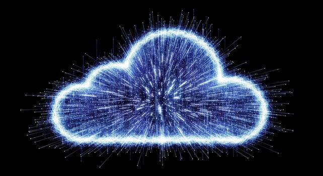 Abstract Cloud Computing Data Network photo