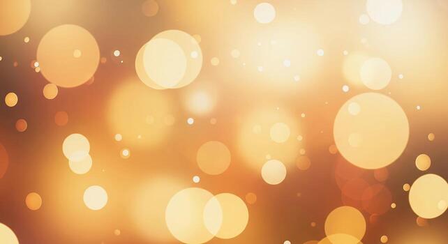 Warm Golden Bokeh Lights Abstract Festive Background. photo