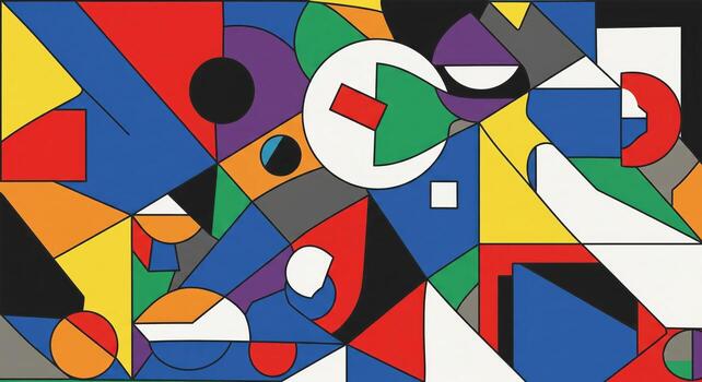 resumen geométrico composición con negrita colores y formas foto