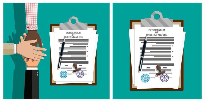 Memorandum of understanding document icon vector