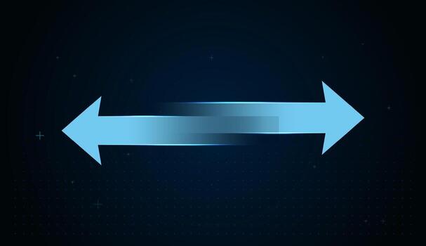The Two Transfer arrows design concept with different directions left and right, digital money send, receiving or exchanging data, currency exchange illustration. vector