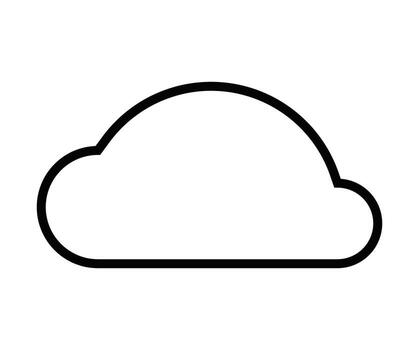 Simple cloud line icon for weather and cloud computing.Minimalist outline of a cloud for data storage and network. vector