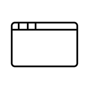 Black and white website frame with tabs, isolated symbol. vector