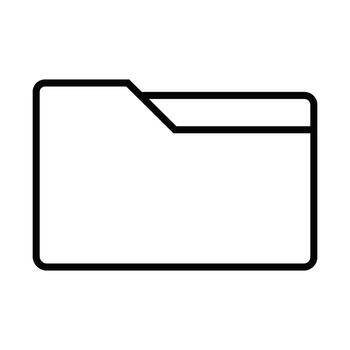 Simple folder line icon for documents and data storage.Minimalist file folder outline for office and business. vector
