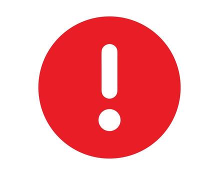 Urgent Red Circle Exclamation Mark High Alert Warning Symbol for Danger, Error, and Attention, signifying critical issue or problem vector