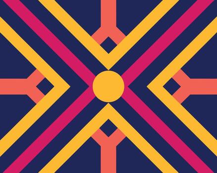 Vibrant Abstract Geometric Pattern Design with Intersecting Lines and Bold Colors for Modern Backgrounds - Professional digital artwork with vibrant colors and detailed composition vector