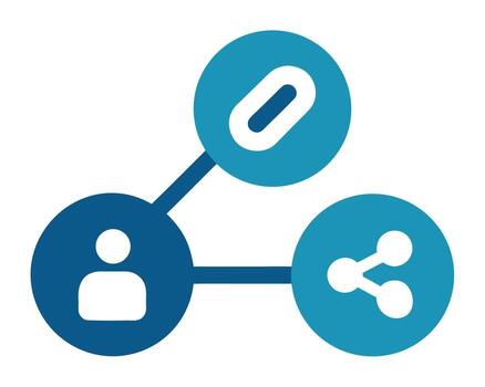 Connecting Users, Sharing Content, and Building a Strong Online Community A Simple Network Diagram Illustrating Collaboration and Communication vector