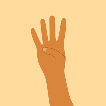 hand design showing the number 4 vector