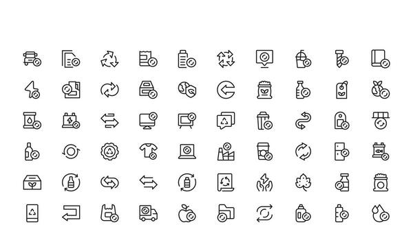Exchange and Recycle Line Icon Collection featuring Minimal Modern Outline Style for Sustainability Graphics vector
