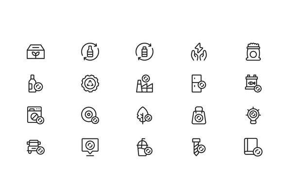 Exchange and Recycle Symbols IconsExchange and Recycle Symbol Collection Professional Clean Line Icons for Green Energy and Environmental Themes vector