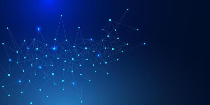 resumen futurista global red conexión con conectando puntos y líneas en oscuro azul antecedentes. grande datos visualización, Internet tecnología y Ciencias concepto. vector