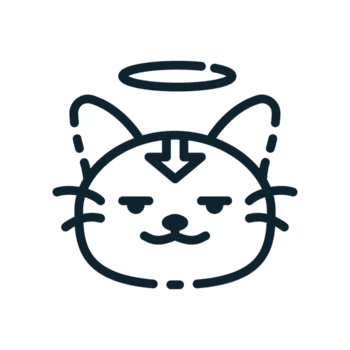 ängel katt, designad i linje stil. idealisk för klistermärken, varumärke, och digital projekt. kommer i flera olika format, och framställning den mångsidig för både skriva ut och uppkopplad använda sig av. transparent bakgrund. png