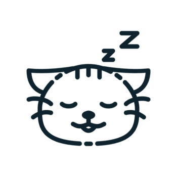 de sovande katt, designad i linje stil. idealisk för klistermärken, varumärke, och digital projekt. kommer i flera olika format, och framställning den mångsidig för både skriva ut och uppkopplad använda sig av. transparent bakgrund. png