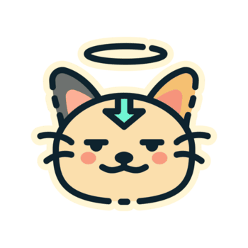 ängel katt, designad i platt stil. idealisk för klistermärken, varumärke, och digital projekt. kommer i flera olika format, och framställning den mångsidig för både skriva ut och uppkopplad använda sig av. transparent bakgrund. png