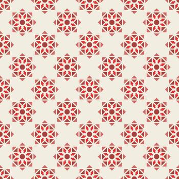 Geometric Repetitive Square Tile Pattern Illustration in Red Color Palettes vector
