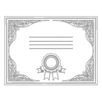 Illustration of elegant certificate template with ornate border and seal, perfect for awards and recognition vector