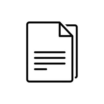 Illustration of a document with text, representing a file, paper, or information sheet with a folded corner vector