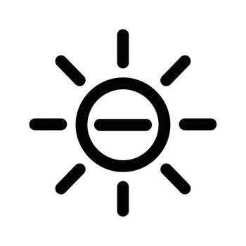 Illustration of brightness control icon, representing light adjustment and user interface element, simple and clean design vector