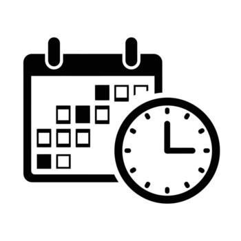 Illustration of a calendar and clock, representing time management and scheduling, essential tools for organization vector