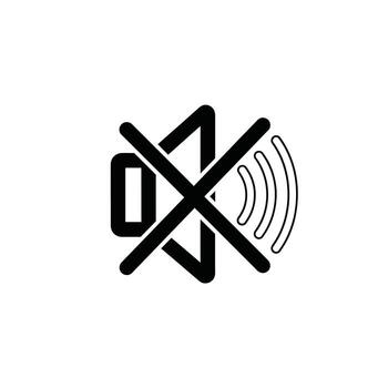Illustration of mute sound icon, indicating that the audio is disabled or silenced on a device or application vector
