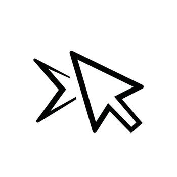 Illustration of cursor arrow with a starburst effect, representing selection and interaction in digital interfaces and web design vector