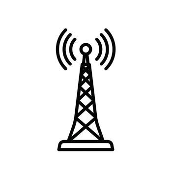 ilustración de un comunicación torre, simbolizando inalámbrico tecnología y red infraestructura vector