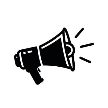 Illustration of megaphone, a device used to amplify sound, , often used for announcements and public address systems vector